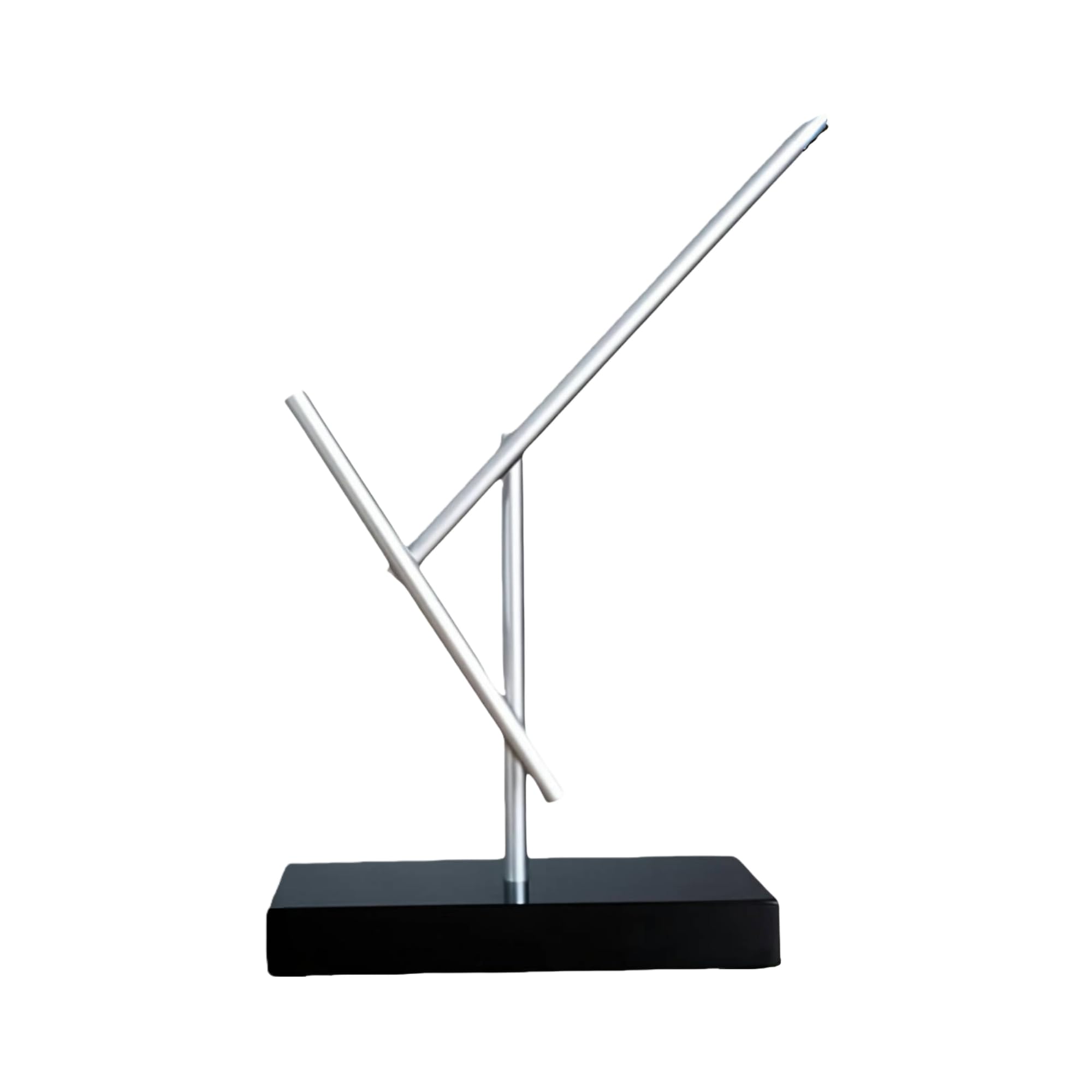 CulinaryEdge Kinetic Energy Sculpture Pendulum Ornament Desktop Pendant Silent Metal Desk Toy Chaotic Pendulum Battery Powered Desktop Decor for Office Home