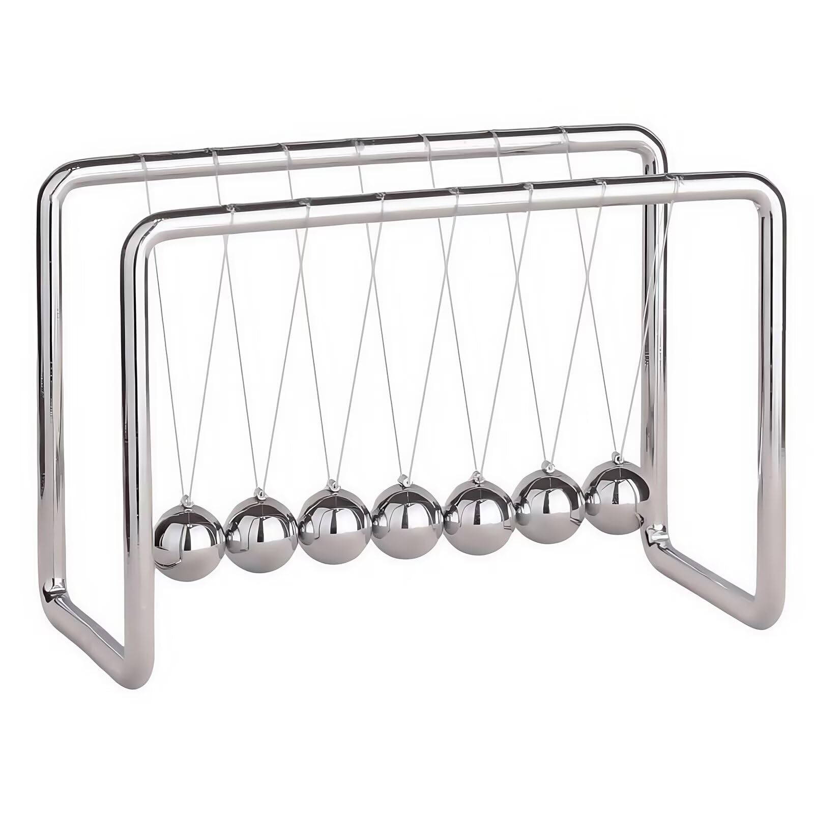 Newtons Cradle Balance Balls,Pendulum Balls with Black Base,Newtons Cradle Pendulum,Desk Decor for Men,Physics Toys,Metal Creative Ornament Crafts,Mind Bending Desk Sculpture - Large Black