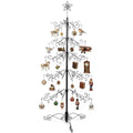 HOHIYA 6.5 Ft Ornament Display Tree Stand 174 Hook Metal Christmas Tree | Large wrought iron display tree holds 174 ornaments for Christmas, Halloween, weddings and year-round décor.