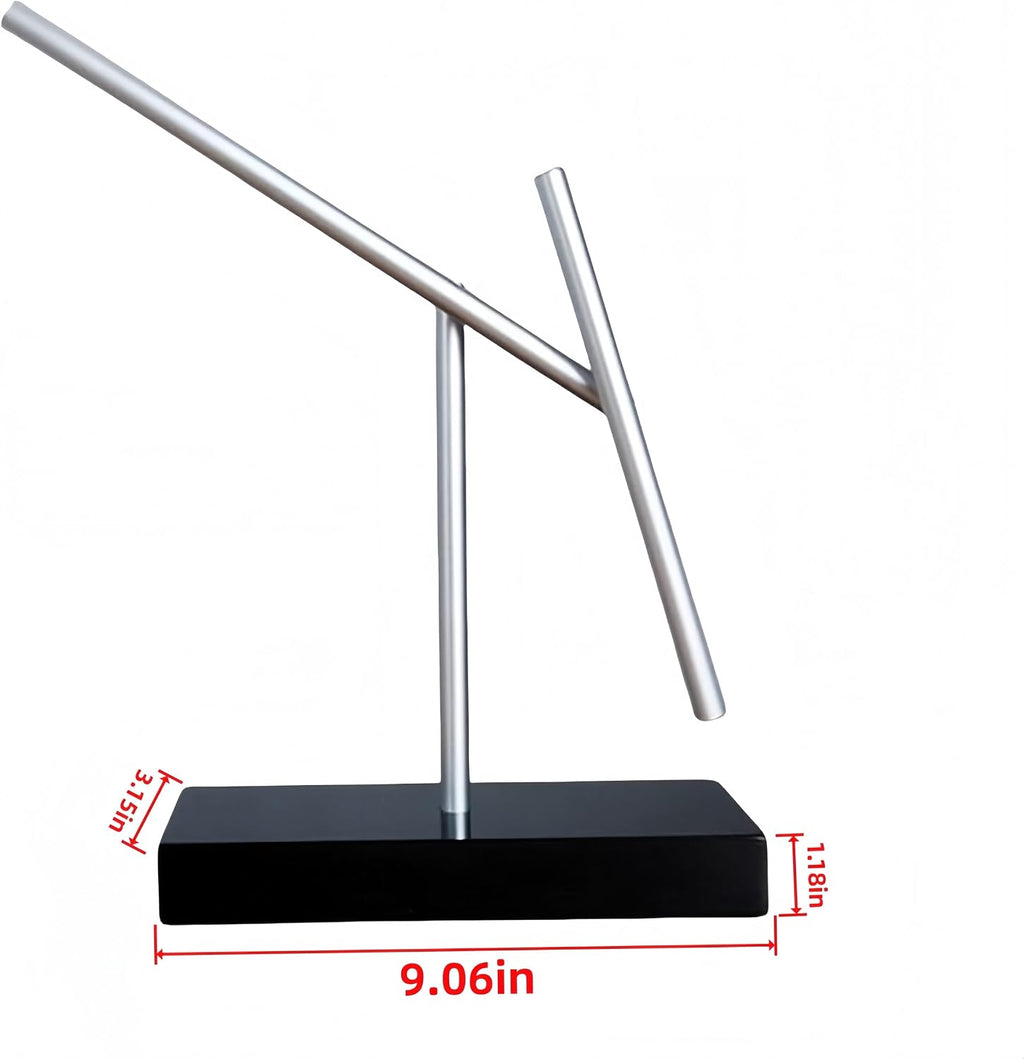 CulinaryEdge Kinetic Energy Sculpture Pendulum Ornament Desktop Pendant Silent Metal Desk Toy Chaotic Pendulum Battery Powered Desktop Decor for Office Home