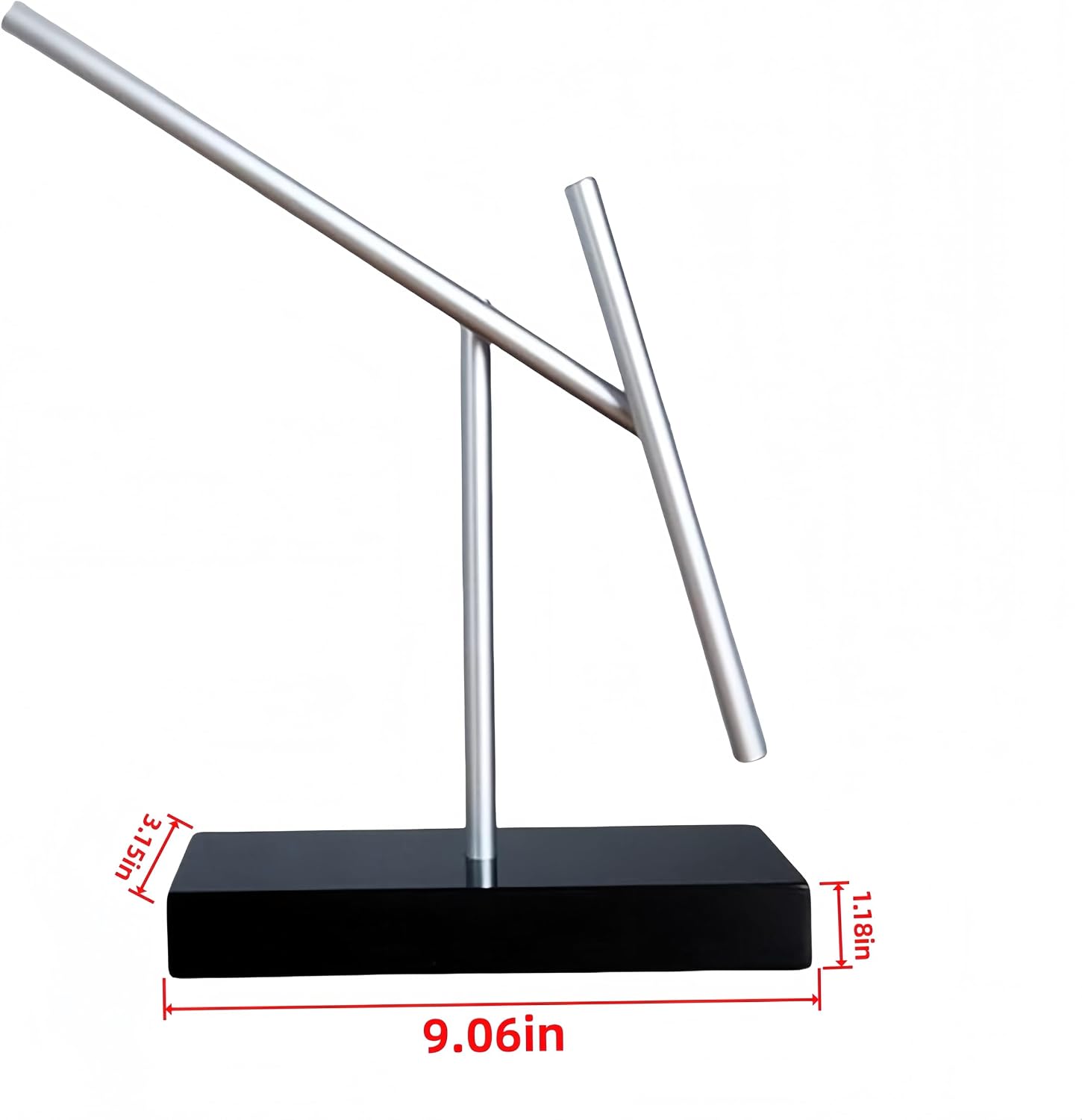 CulinaryEdge Kinetic Energy Sculpture Pendulum Ornament Desktop Pendant Silent Metal Desk Toy Chaotic Pendulum Battery Powered Desktop Decor for Office Home