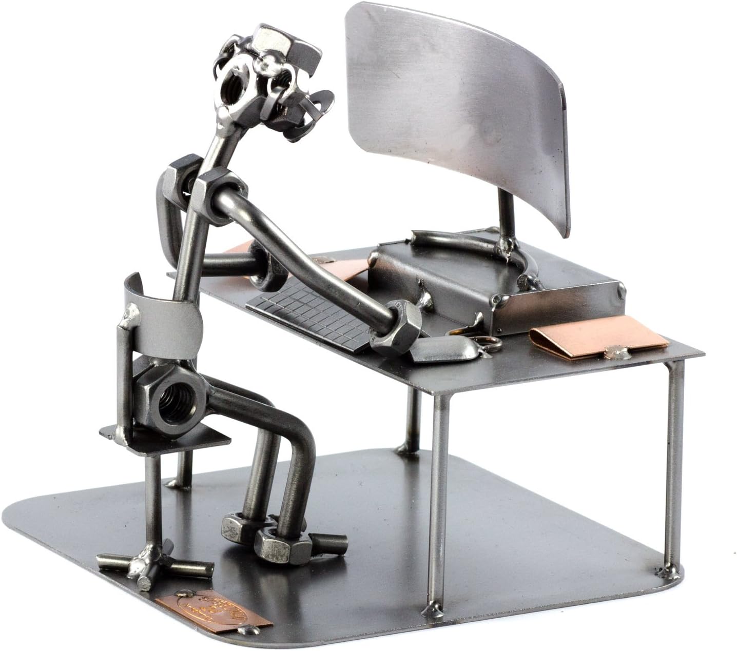 Steelman24 Programmer Sculpture Nuts and Bolts Handmade Ornaments Made in Germany Metal Figurine